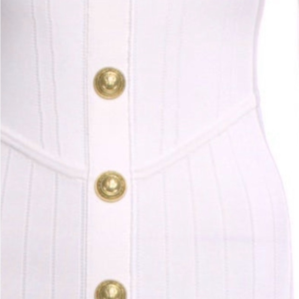 L'AGENCE White Knit Top with Subtle Ribbing - Picture 7 of 7